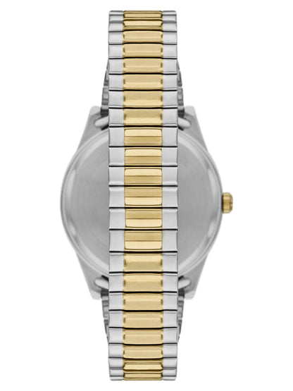Men'S Watch: 2-Tone Silver/Gold Case, Blue Easy Read Dial, 2-Tone Silver/Gold Expansion Band (FMDOGE043)