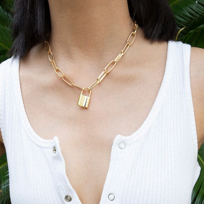Box Chain Toggle Clasp Gold Color Necklaces Mixed Linked Circle Necklaces for Women Minimalist Choker Necklace Jewelry