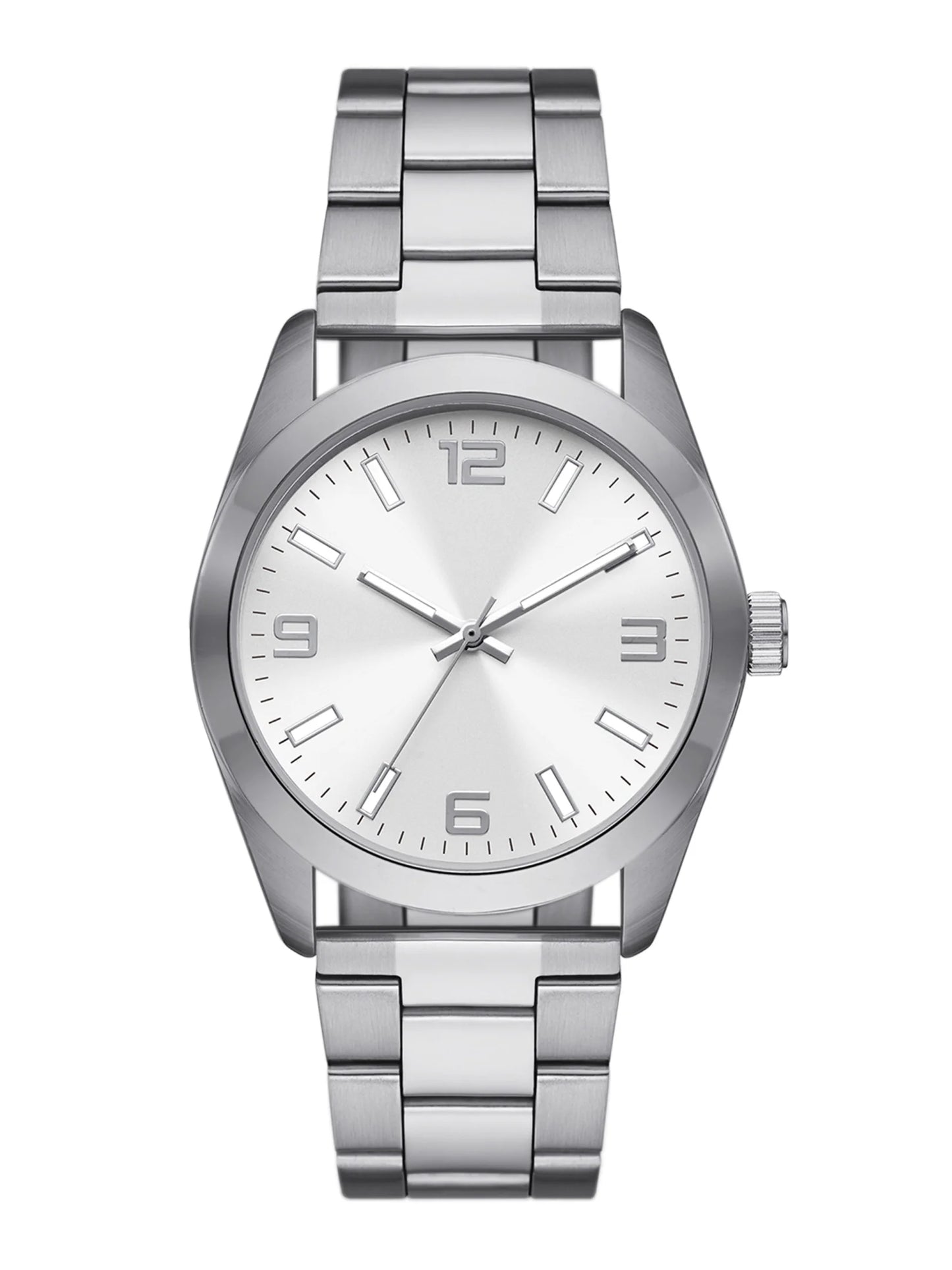 Men'S Watch: Silver Tone Case, Silver Dial, Silver Tone 3 Link Bracelet (FMDOGE045)