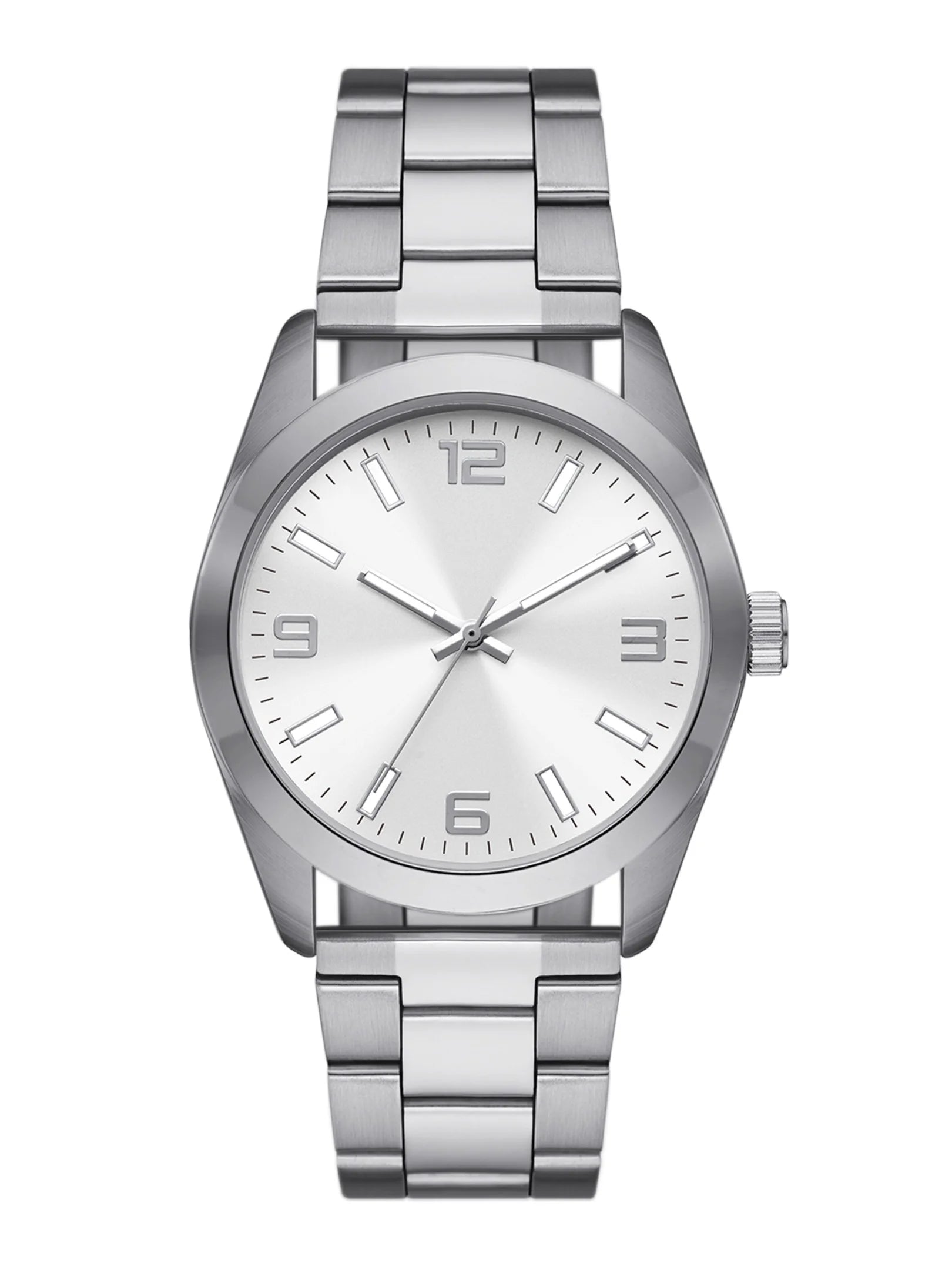 Men'S Watch: Silver Tone Case, Silver Dial, Silver Tone 3 Link Bracelet (FMDOGE045)