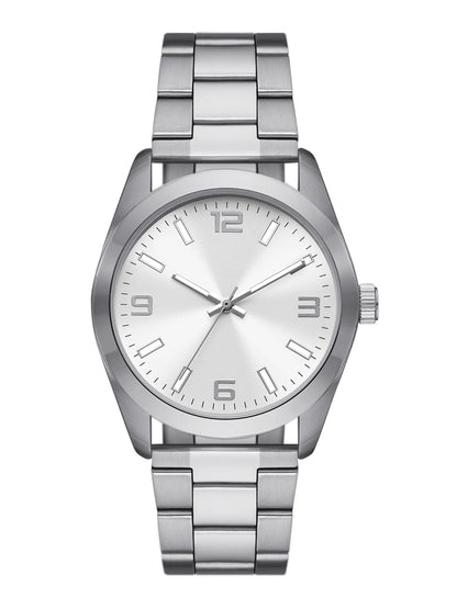 Men'S Watch: Silver Tone Case, Silver Dial, Silver Tone 3 Link Bracelet (FMDOGE045)