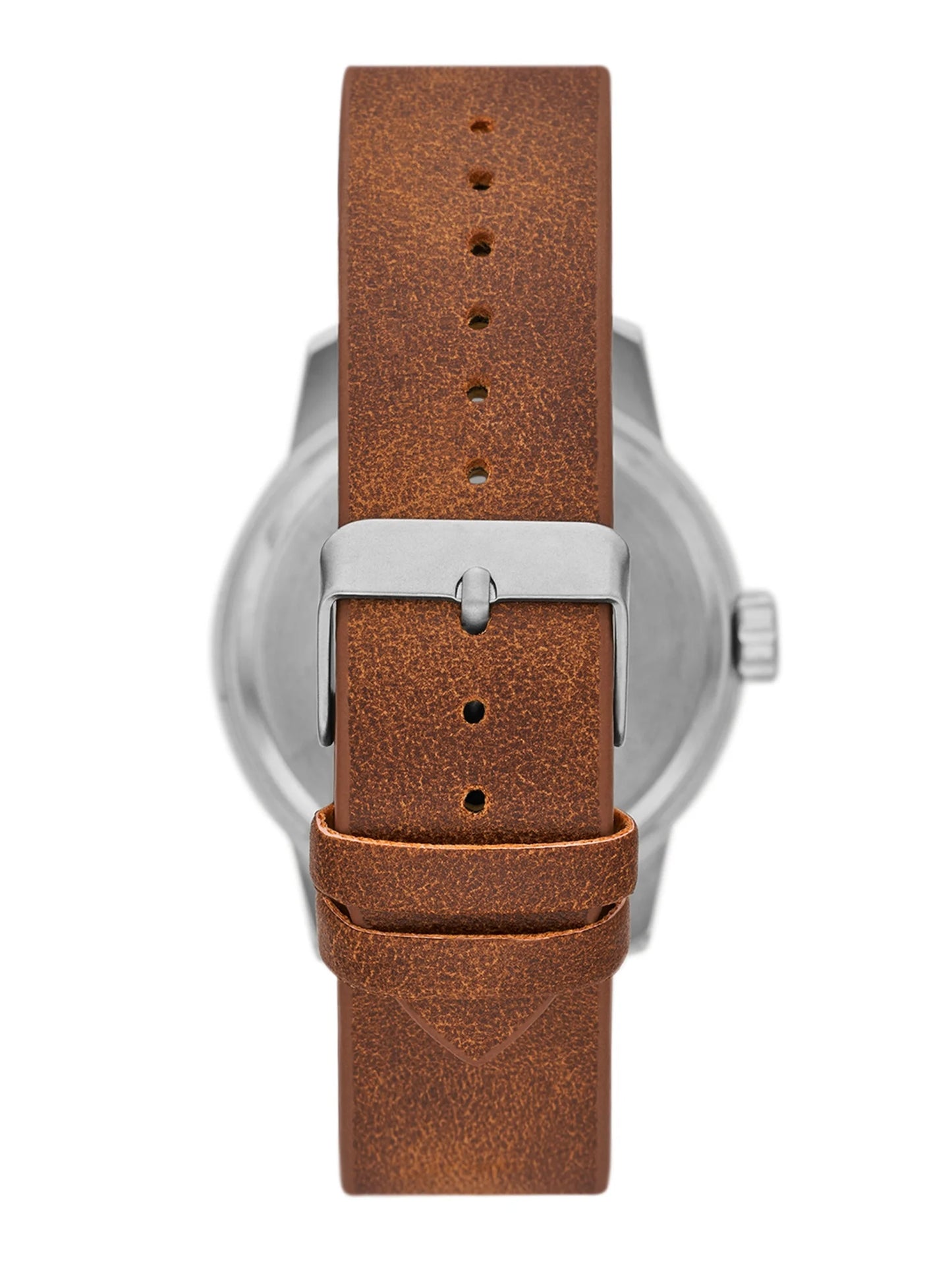 Men'S Watch: Matte Silver Tone Case, off White Easy Read Dial, Tan Vegan Leather Band (FMDOGE048)