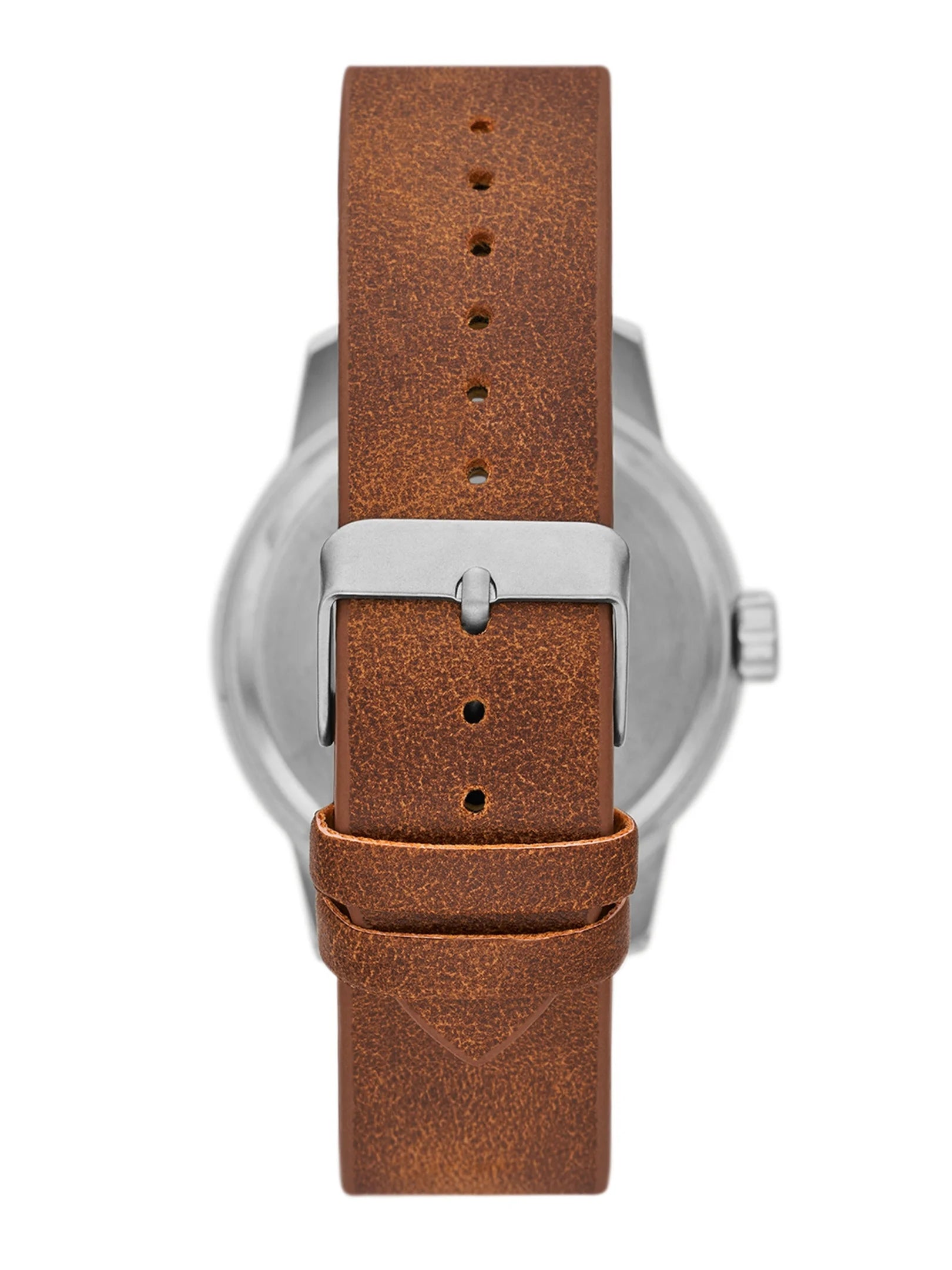 Men'S Watch: Matte Silver Tone Case, off White Easy Read Dial, Tan Vegan Leather Band (FMDOGE048)