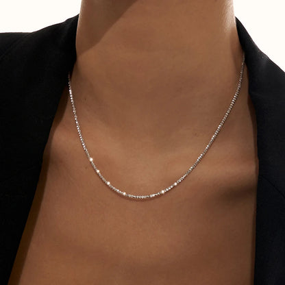 Gold/Silver Color Flat Shiny Glossy Chain Necklaces Minimalist Statement Elegant Chokers for Women Jewelry 2021 Hot