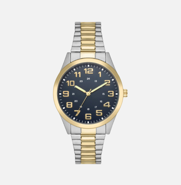 Silver/Gold Case Watch - Men