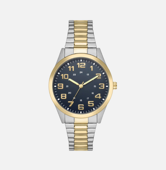 Silver/Gold Case Watch - Men