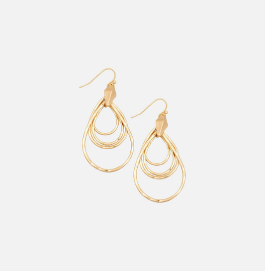 Triple Teardrop Earrings - Women