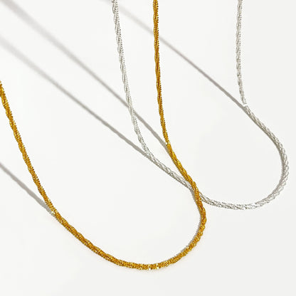 Gold/Silver Color Flat Shiny Glossy Chain Necklaces Minimalist Statement Elegant Chokers for Women Jewelry 2021 Hot
