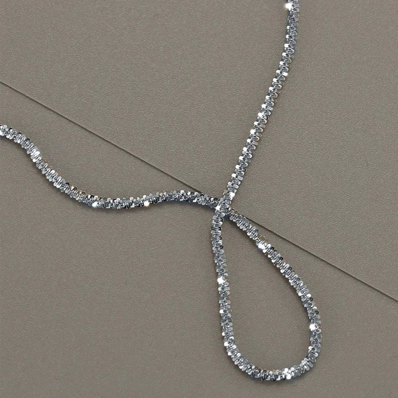 Gold/Silver Color Flat Shiny Glossy Chain Necklaces Minimalist Statement Elegant Chokers for Women Jewelry 2021 Hot
