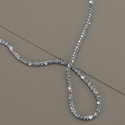 Gold/Silver Color Flat Shiny Glossy Chain Necklaces Minimalist Statement Elegant Chokers for Women Jewelry 2021 Hot
