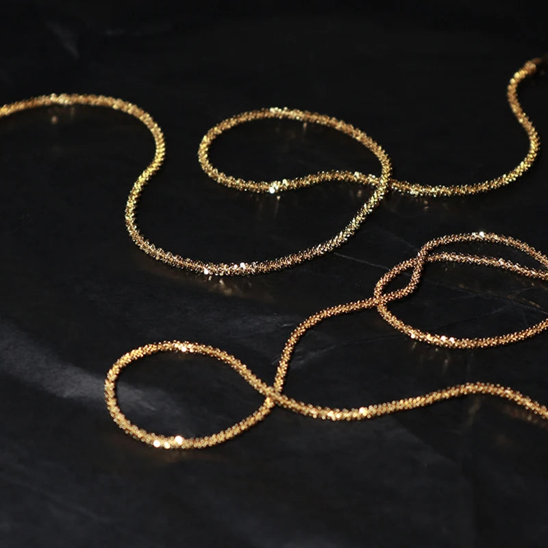 Gold/Silver Color Flat Shiny Glossy Chain Necklaces Minimalist Statement Elegant Chokers for Women Jewelry 2021 Hot